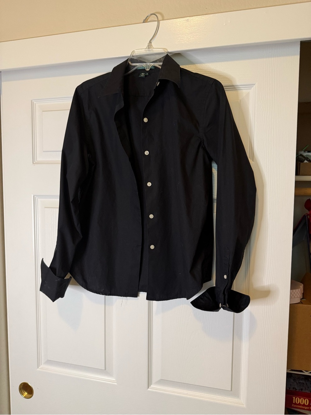 Ralph Lauren Black Button-Front Blazer-Style Jacket